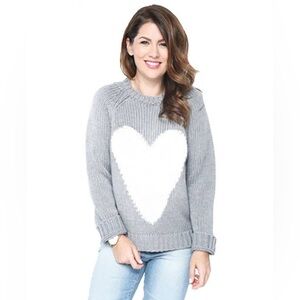 Privilege by Jillian Harris Gray Knit Sweater with Ivory Heart

Small